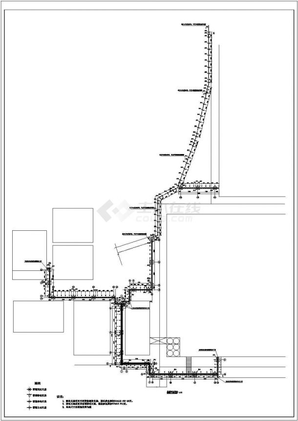 蒸汽管廊结构设计施工CAD平面布置图纸-图二