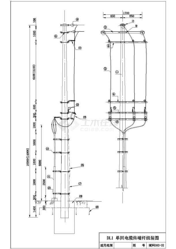 电缆线路工程设计CAD详图-图二
