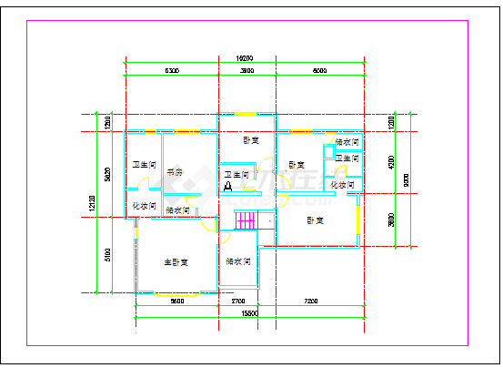 别墅户型施工平面CAD方案图-图一