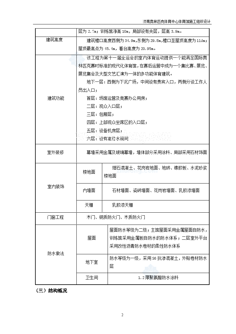 某地体育馆施工组织设计(鲁班奖、框架结构)-图二