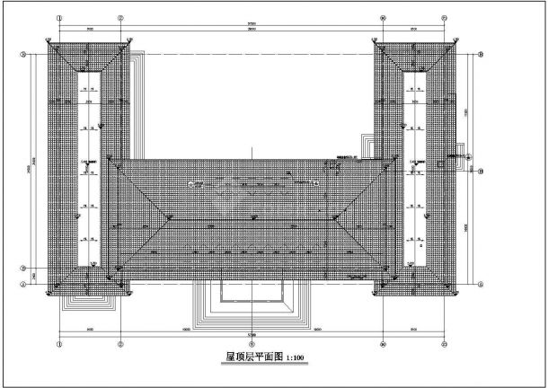 某地三层坡屋顶办公楼建筑施工设计图纸-图二