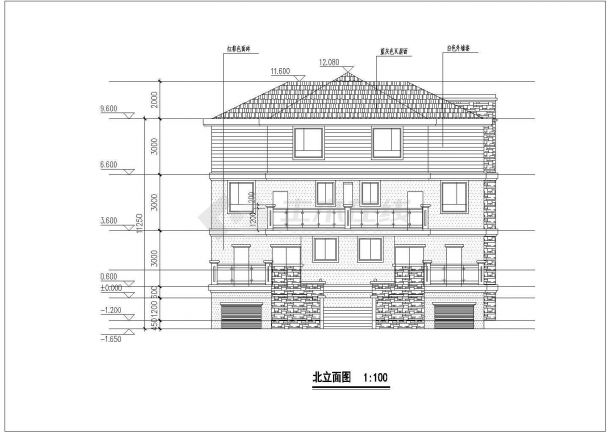 某小区标准别墅设计CAD参考图-图二