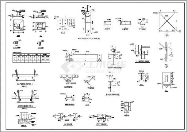 四套轻钢厂房结构图，四种情况（带吊车、不带吊车、局部高起、非高起）-图二