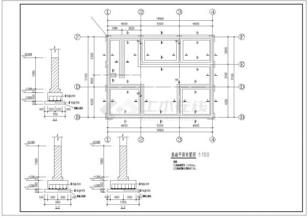江西四层砌体住宅CAD结构详图-图二
