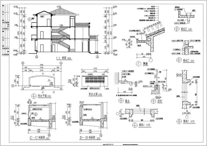 某地别墅建造设计CAD图纸_图1