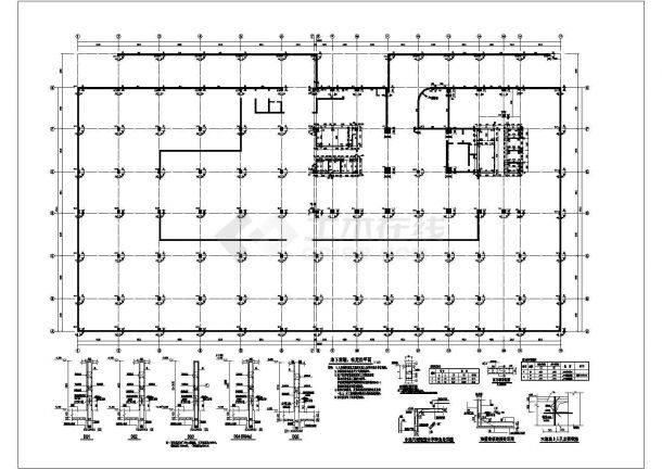 某航苑大厦地下室结构设计图（04版本）-图二