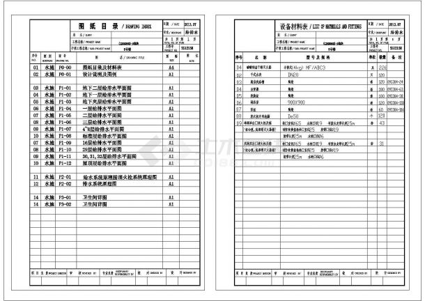 某32层大型综合住宅楼给排水图（共207张）-图二