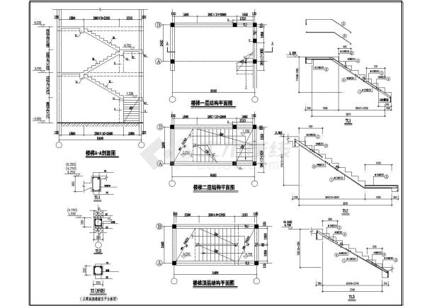 某地多个砌体建筑结构施工详图-图一