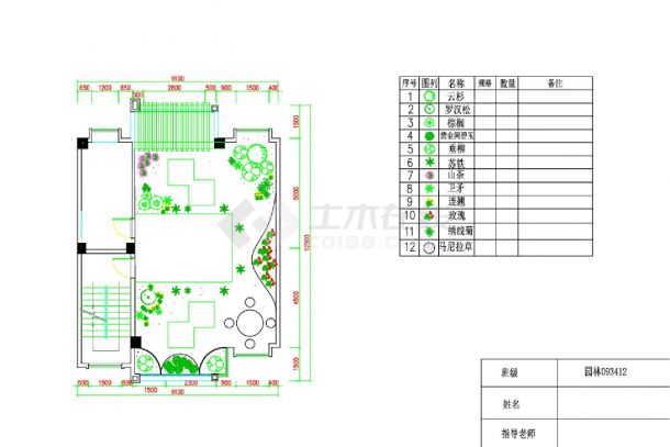 增城三江屋顶花园绿化种植平面图-图二
