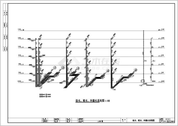 6层住宅框架结构给排水图纸-图二