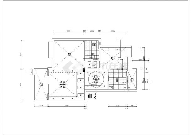 2室2厅户型装饰装修施工图-图一