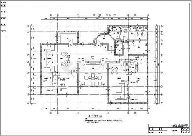 地上二层别墅建筑施工图，带地下一层-图二