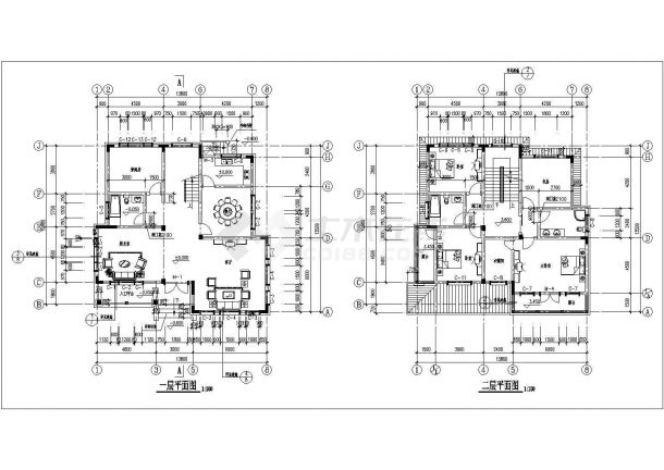 某多层别墅建筑设施工平面详图-图二