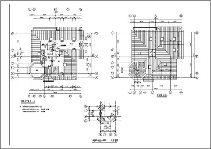 砌体结构双层楼体施工CAD剖面图_图1