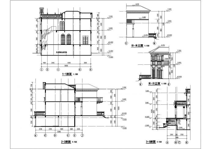 某地欧式三层框架结构别墅施工图_图1