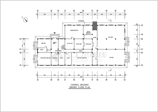 国外变电站建筑CAD基础详图-图一