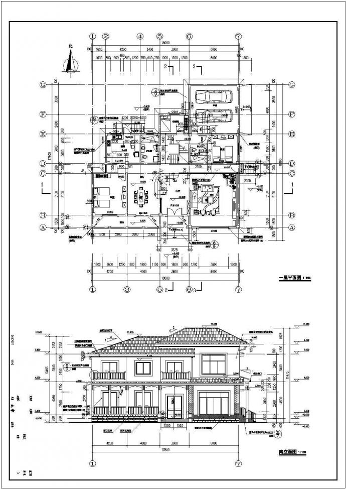 某2层框架结构欧式私人别墅建筑施工图_图1