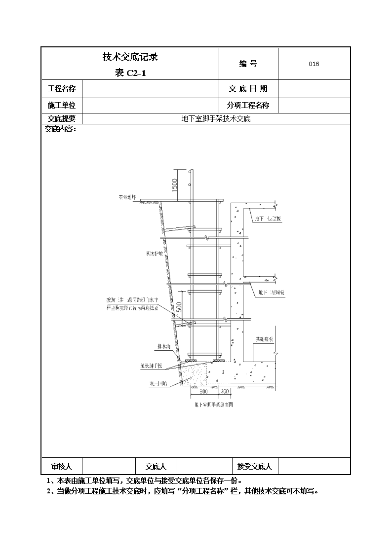 某建筑工程地下脚手架施工方案-图二