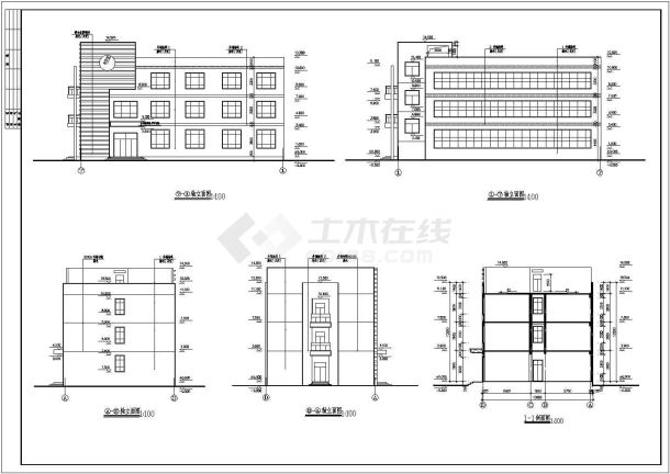 某地鞋业有限公司四层办公楼建筑施工图-图一