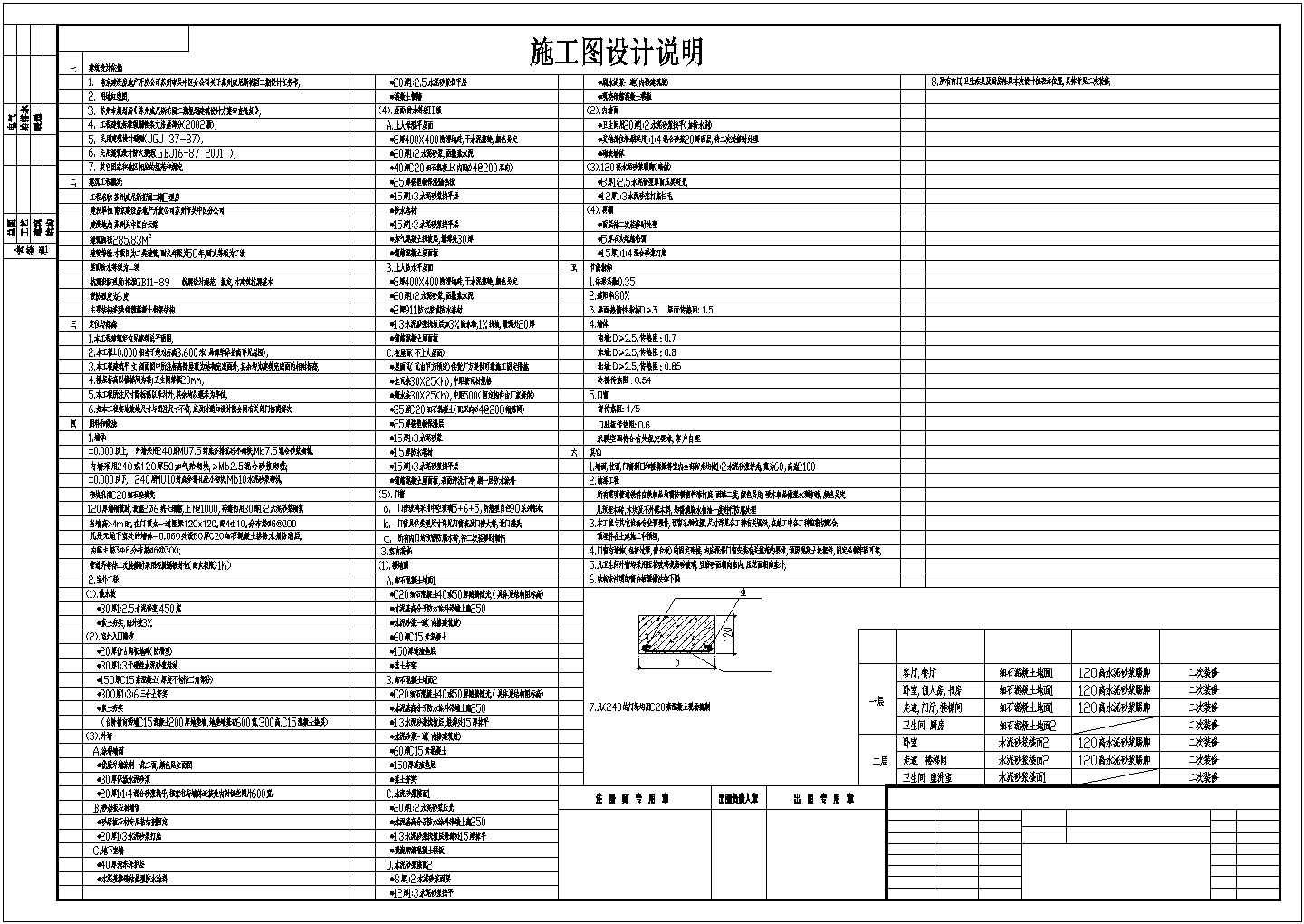 某钢筋混凝土框架结构别墅建筑施工图