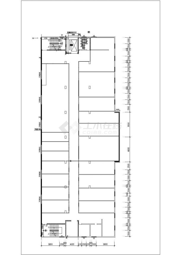 某厂房第三层改建办公室平面布局图（4张）-图二
