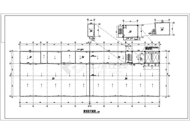 某地4层框架结构奥迪4S店（建筑、结构、水电施工图）-图一