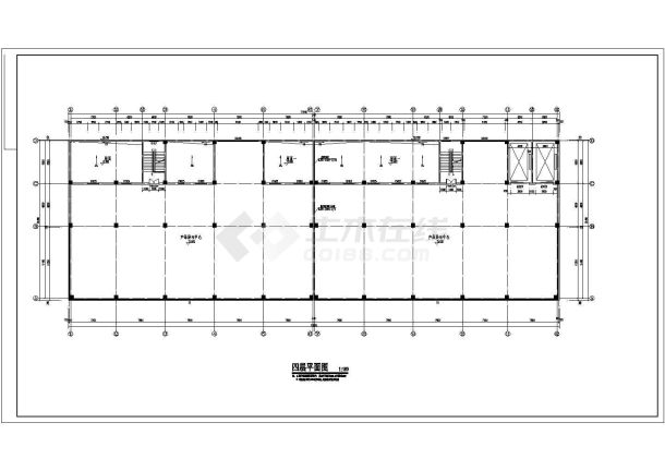 某地4层框架结构奥迪4S店（建筑、结构、水电施工图）-图二