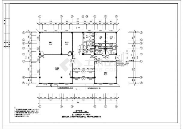 新疆某地2层框架坡屋面欧式社区服务中心建筑施工图-图二