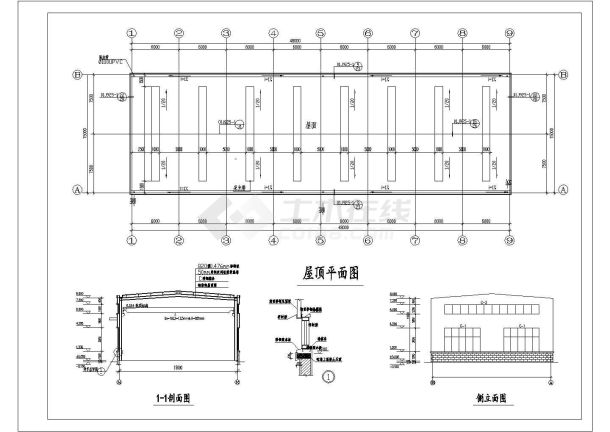 洛阳某门式钢架轻钢结构联合厂房结构施工图-图二