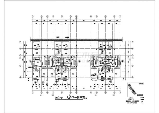 万科第五园多层别墅区建筑施工图（平立剖面图）-图二
