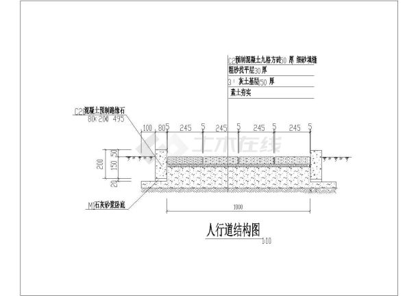 某小區道路混凝土路面結構設計施工詳圖