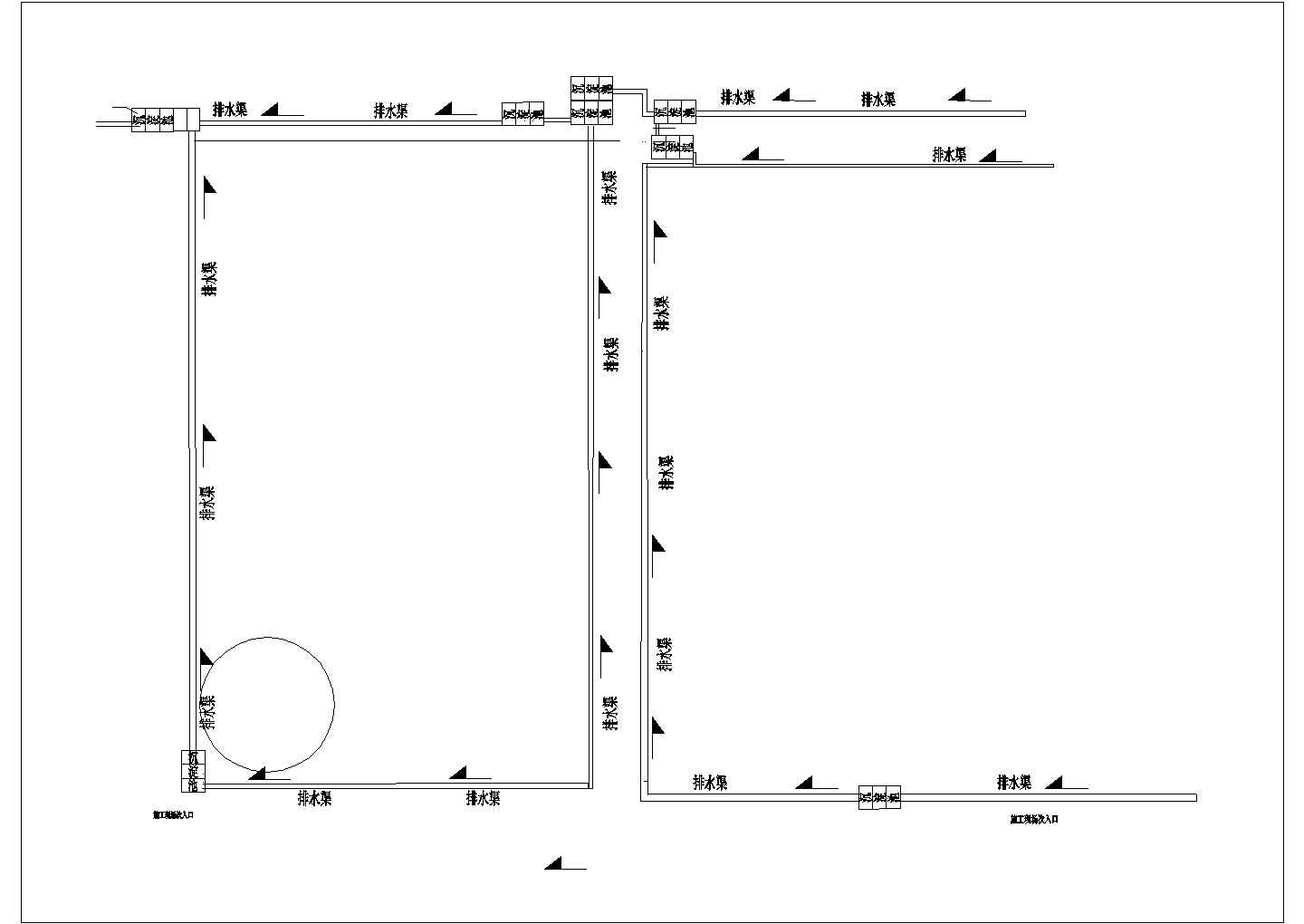 昆明某市政道路排水施工设计平面图