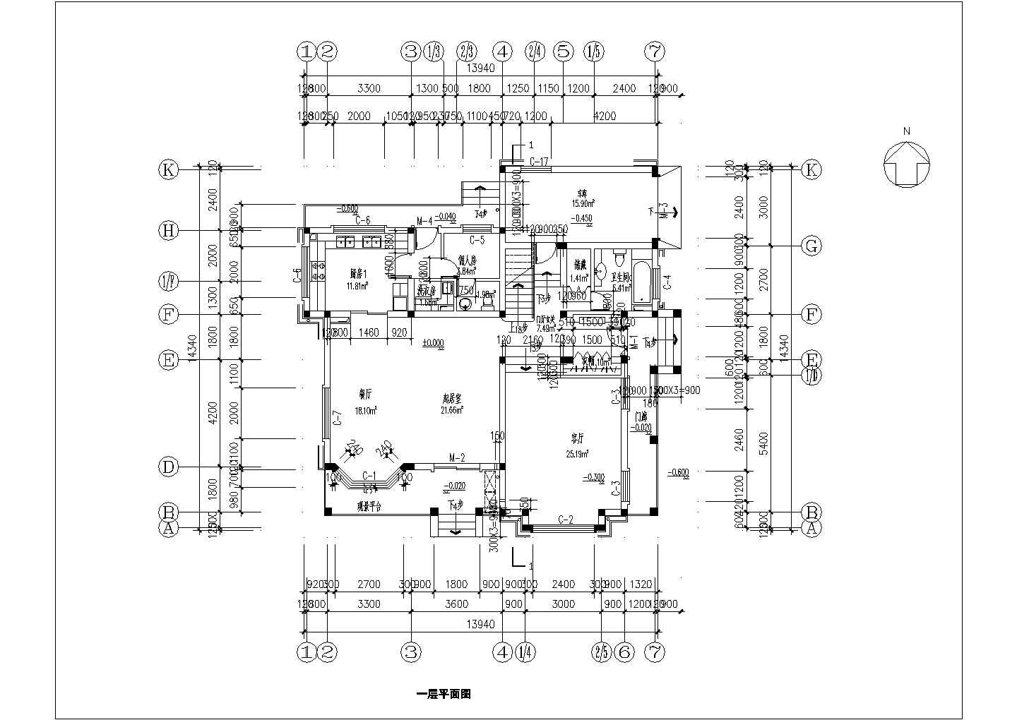 某市2层砖混结构别墅建筑设计施工图