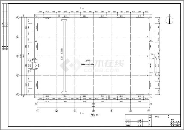 某地轻钢结构机加工厂房建筑结构施工图(带女儿墙)-图二