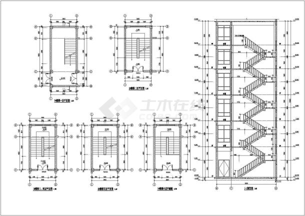 绍兴滨海某6层框架结构商业办公楼施工图-图六