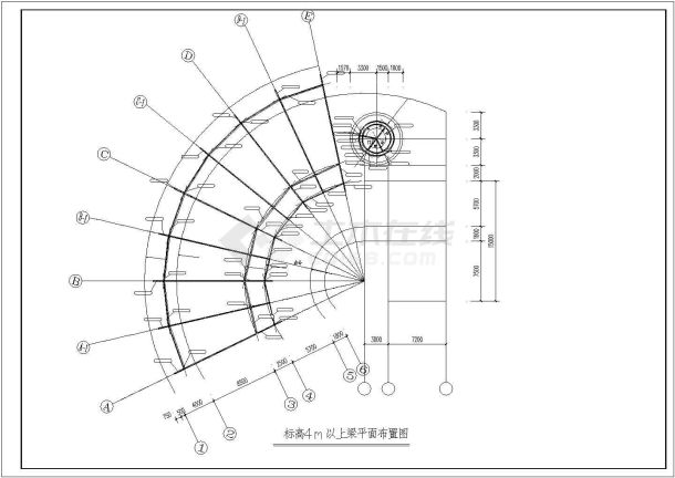 某地售楼部展厅建筑施工及钢结构施工图-图二