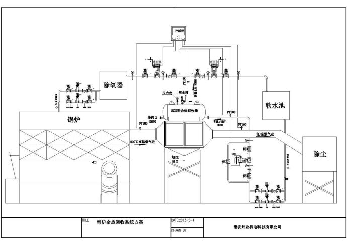锅炉高温烟气余热回收系统方案流程图_图1