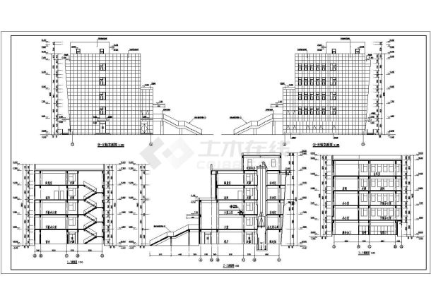 河北省任丘市某五层框架结构办公楼全套建筑施工图-图二