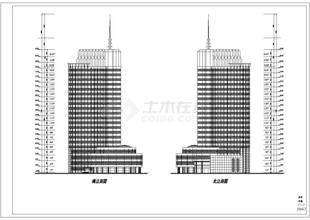 某地区23层框剪结构综合办公楼建筑设计方案图-图二