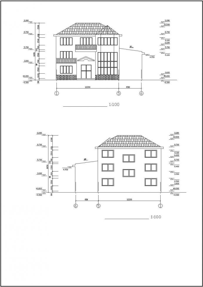 休闲风格的别墅方案设计建筑结构图（一）_图1