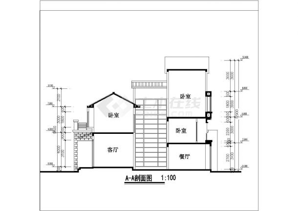 休闲风格的别墅方案设计建筑结构图（二）-图一
