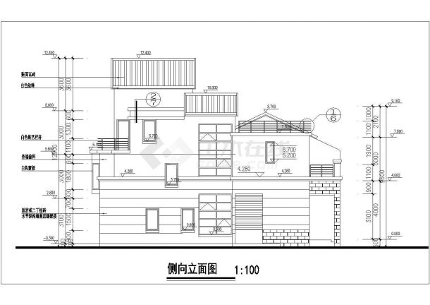 休闲风格的别墅方案设计建筑结构图（二）-图二