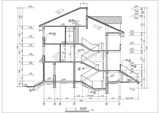 休闲风格的别墅方案设计建筑结构图（四）-图二