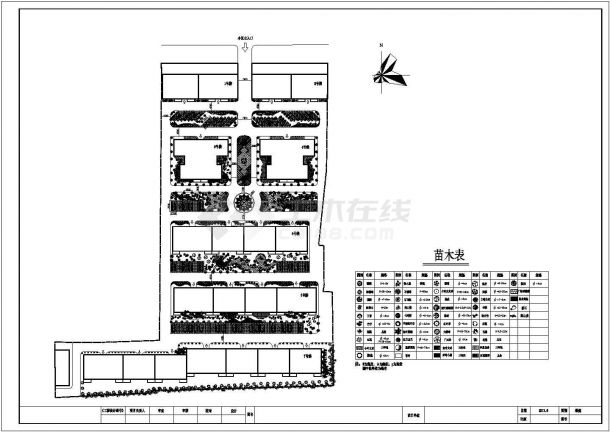 某大型小区绿化总平面图及其景观雕塑-图二