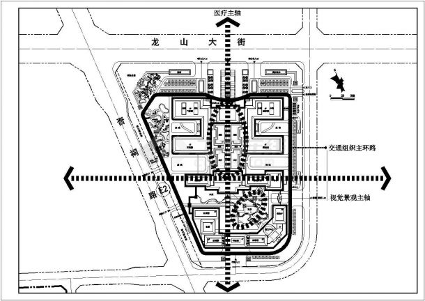 某医院1500床规划设计方案图纸-图二