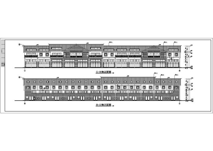 某地2层中式步行街商业体建筑施工图_图1