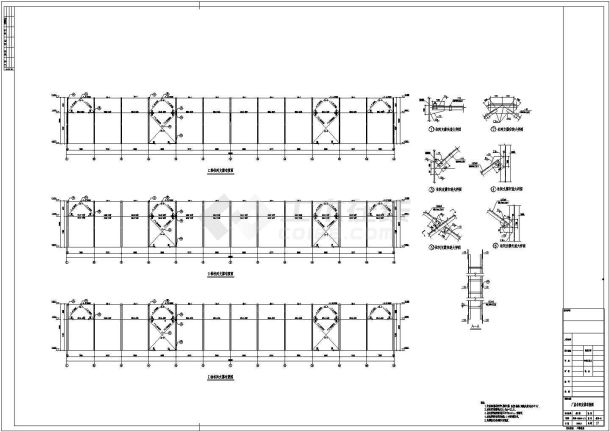 某地45米双跨钢结构厂房全套结构施工图-图一