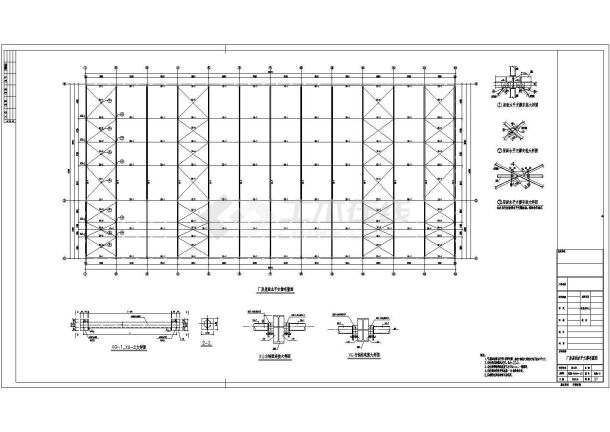 某地45米双跨钢结构厂房全套结构施工图-图二
