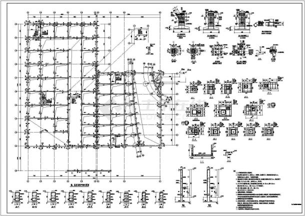 8度区某4S店全套钢框架结构施工图-图二