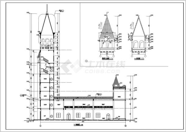 某8层框架结构基督教堂（福音堂）建筑施工图-图一